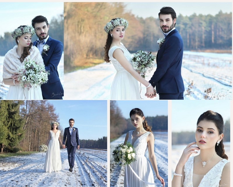 ślub wesele sesja ślubna zimowa sesja ślubna zimą śnieg ślubne weselne inspiracje sesja ślubna w śniegu 