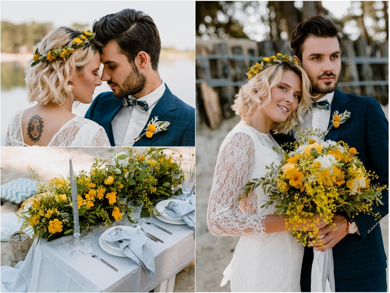 żółty bukiet ślubny, żółty na wesele, ślub i wesele 2020