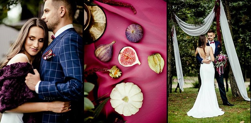 sesja ślubna sesja zdjęciowa figa figowa kolor figowy fioletowy inspiracje ślubne