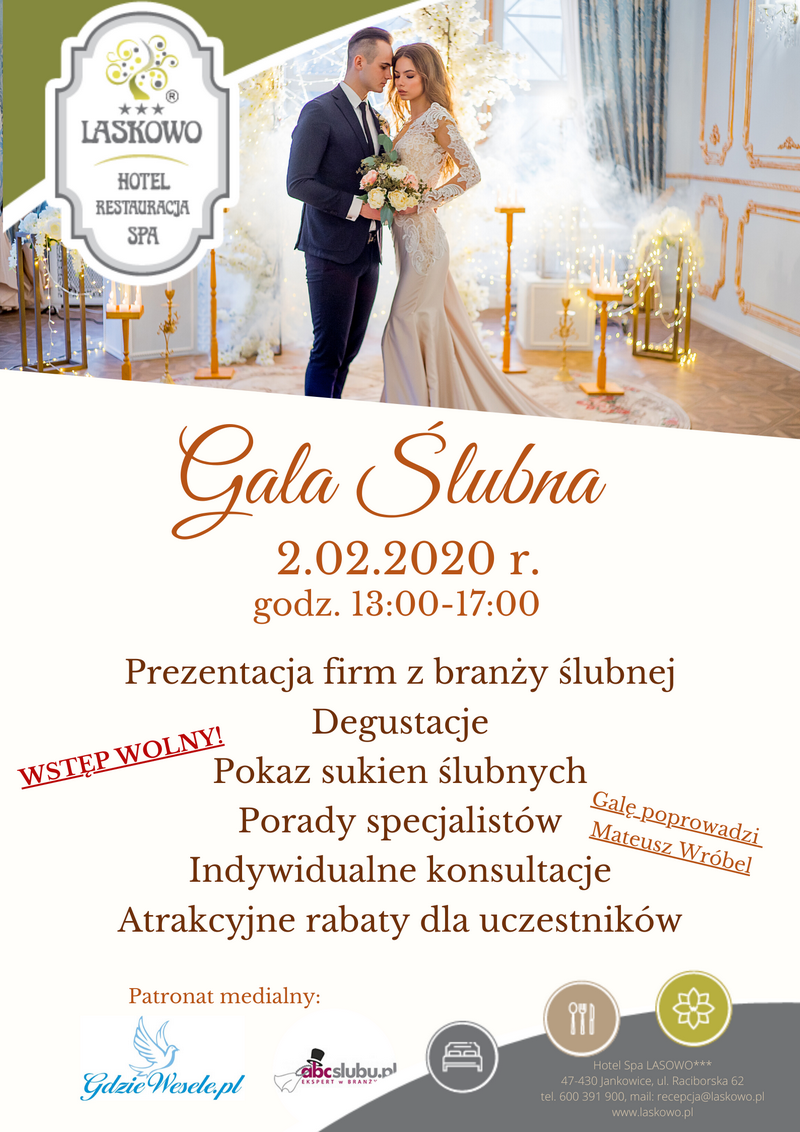 gala ślubna ślub wesele SPA Laskowo inspiracje ślubne weselne 2020