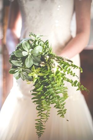 zielony bukiet ślubny