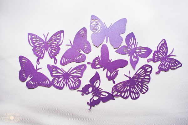 papierowe dekoracje ślubne, papierowe motyle