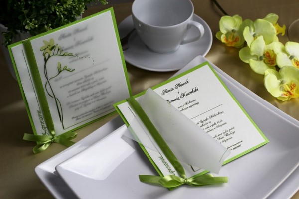 zielona poligrafia ślubna