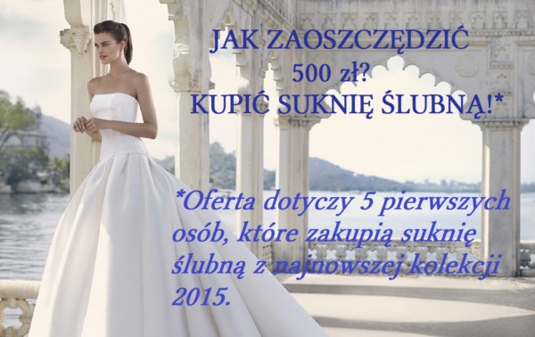 rabat na suknie ślubna 2015