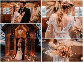 Romantyczny ślub w kapliczce nocą i pomysł na wesele w nurcie nowoczesnego boho