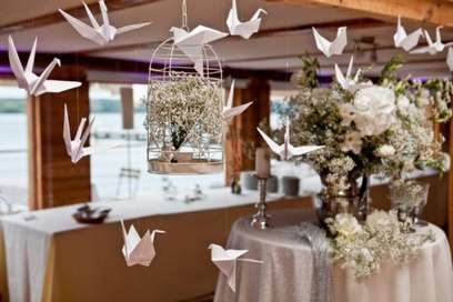Dekoracje weselne: papierowe ptaki